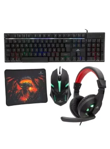 Monster Kit 4 en 1 Crew Insertion Headset + Mouse + Teclado + Mousepad